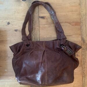 𝅺euc Charles David Brown Leather Tote Purse